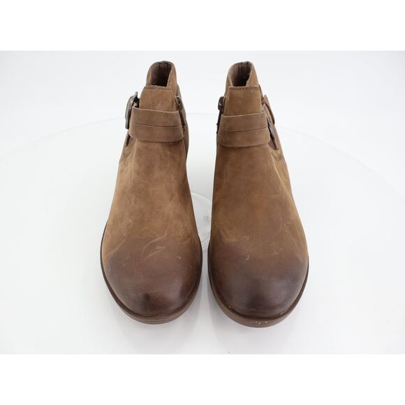 Clarks Women's Charlten Rae Boot Size 7.5 Brown Leather Block Heel Bootie - Picture 3 of 12